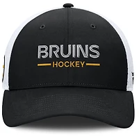 Casquette de camionneur ajustable Fanatics noire/blanche pour homme des Bruins de Boston Authentic Pro Rink Lockup