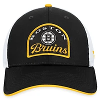 Men's Fanatics Black/White Boston Bruins Fundamental Adjustable Hat