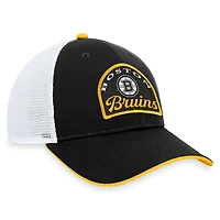 Casquette ajustable fondamentale des Bruins de Boston Fanatics pour hommes, noir/blanc