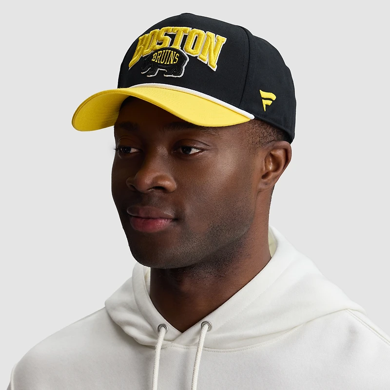 Casquette ajustable authentique Pro A-Frame des Bruins de Boston, collection NHL Stadium Series 2026, noire, de Fanatics, pour homme