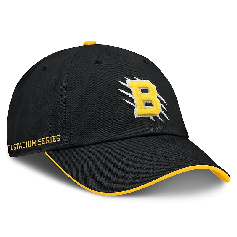 Casquette ajustable authentique professionnelle Fanatics noire Boston Bruins 2026 NHL Stadium Series pour homme