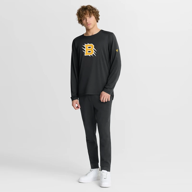 T-shirt à manches longues authentique Pro Tech des Bruins de Boston, collection NHL Stadium Series 2026, noir, pour homme (Fanatics).