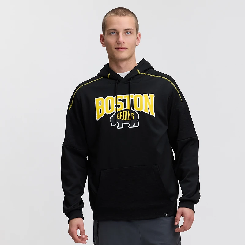 Men's Fanatics Black Boston Bruins 2026 NHL Stadium Series Defender Pullover Hoodie