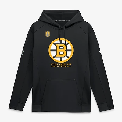 Men's Fanatics Black Boston Bruins 2026 Stanley Cup Playoffs Authentic Pro Rink Fly Fleece Hoodie