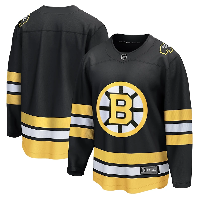 Men's Fanatics  Black Boston Bruins Anniversary Home Breakaway Jersey