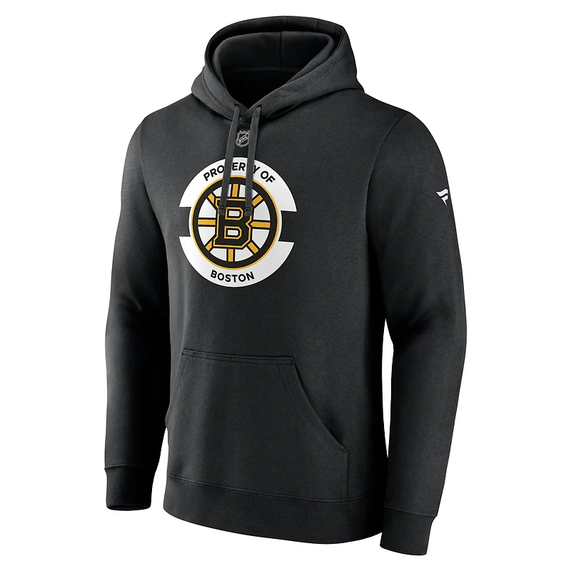 Sweat à capuche en polaire secondaire authentique Pro Core Boston Bruins Fanatics noir pour hommes