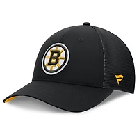 Men's Fanatics Black Boston Bruins Authentic Pro Home Ice Trucker Adjustable Hat