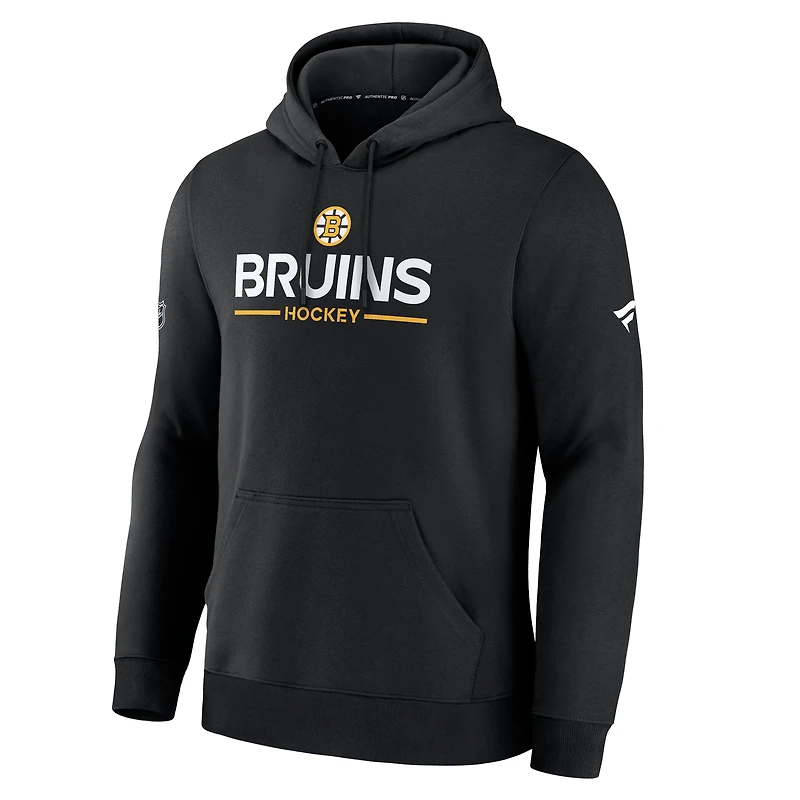 Sweat à capuche Fanatics noir authentique des Bruins de Boston pour homme