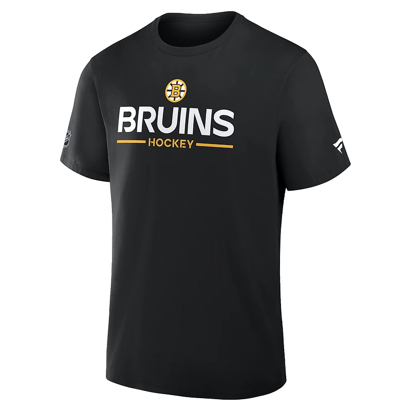 T-shirt Fanatics noir authentique des Bruins de Boston pour homme