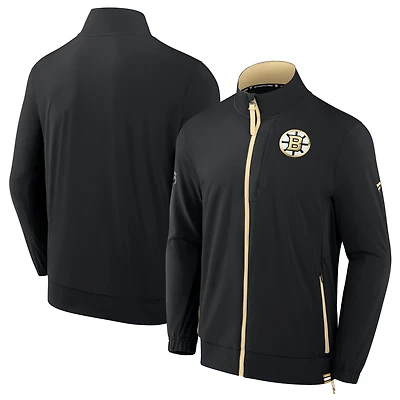 Men's Fanatics  Black Boston Bruins Authentic Pro Rink Coaches Full-Zip Jacket