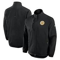Veste d'entraîneur entièrement zippée Fanatics noire authentique des Bruins de Boston pour homme