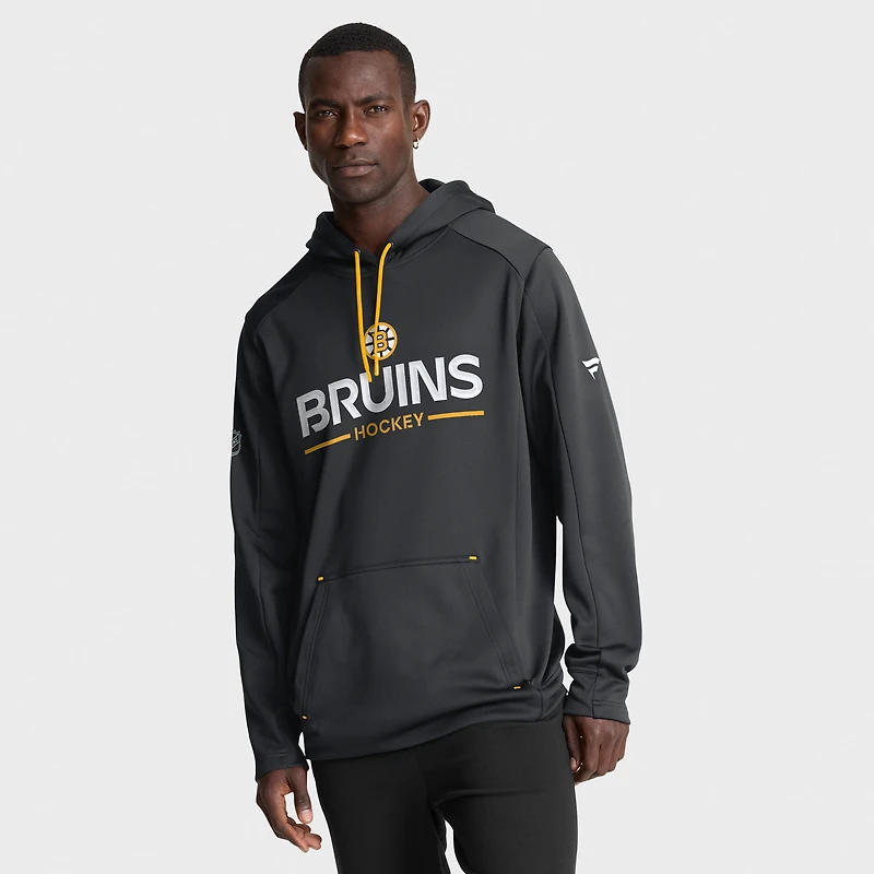 Sweat à capuche Fanatics noir authentique des Bruins de Boston pour homme