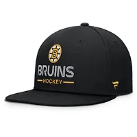 Casquette snapback authentique Pro Rink Lockup Fanatics noire pour homme des Bruins de Boston