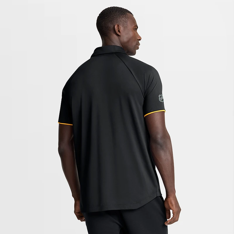 Men's Fanatics Black Boston Bruins Authentic Pro Rink Raglan Polo