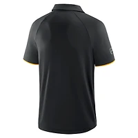 Men's Fanatics Black Boston Bruins Authentic Pro Rink Raglan Polo