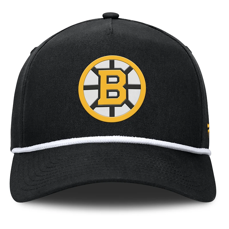 Men's Fanatics Black Boston Bruins Authentic Pro Rink Roper A-Frame Adjustable Hat