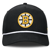 Men's Fanatics Black Boston Bruins Authentic Pro Rink Roper A-Frame Adjustable Hat
