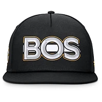 Men's Fanatics Black Boston Bruins Authentic Pro Rink Team Code Snapback Hat
