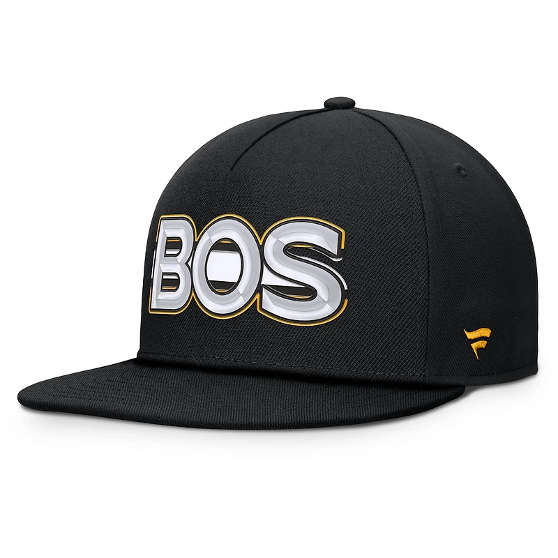 Casquette snapback authentique noire des Bruins de Boston pour homme, style Pro Rink Team Code