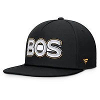 Casquette snapback authentique noire des Bruins de Boston pour homme, style Pro Rink Team Code