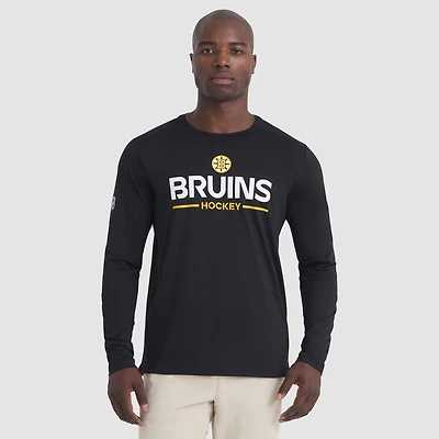 Men's Fanatics Black Boston Bruins Authentic Pro Rink Tech Long Sleeve T-Shirt