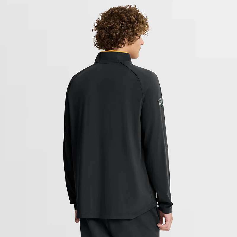 Men's Fanatics Black Boston Bruins Authentic Pro Rink Training Quarter-Zip Pullover