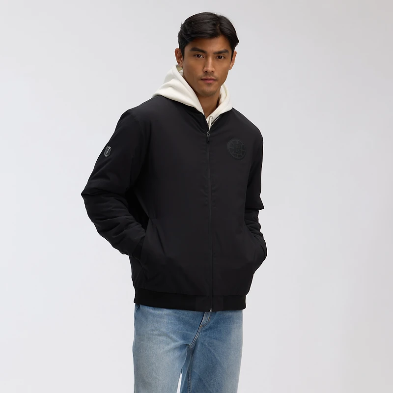 Men's Fanatics Black Boston Bruins Authentic Pro Road Lightweight Full-Zip Bomber Jacket