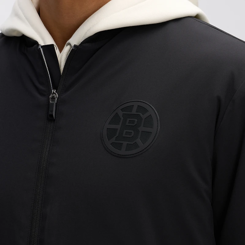 Men's Fanatics Black Boston Bruins Authentic Pro Road Lightweight Full-Zip Bomber Jacket