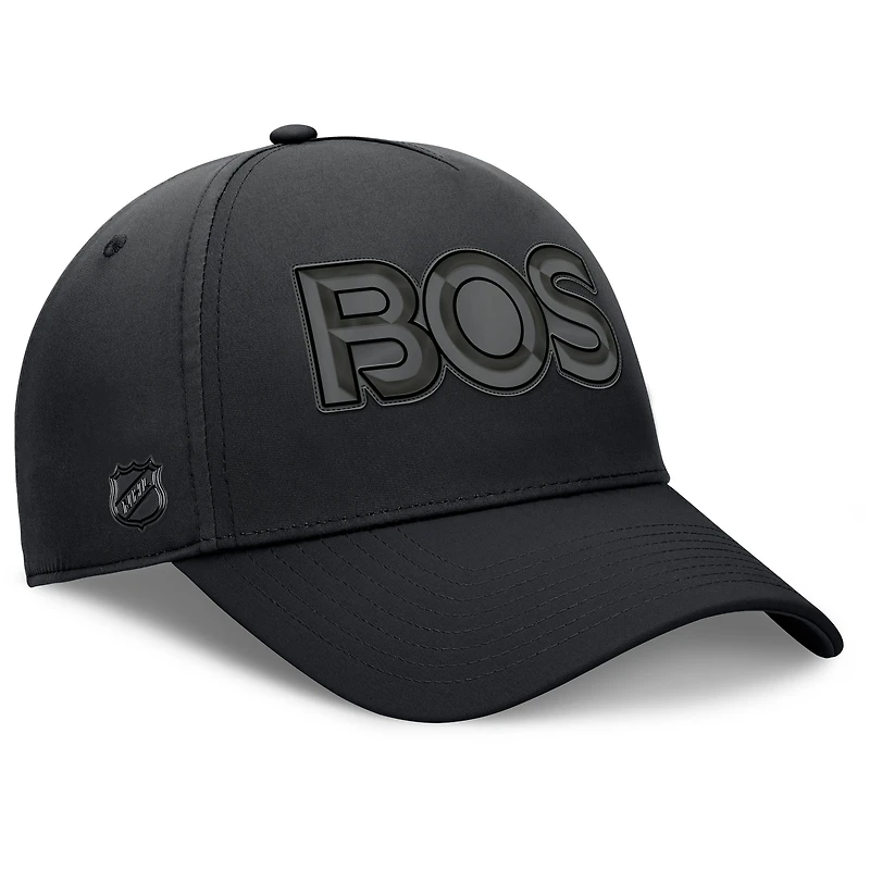 Casquette Fanatics noire authentique pour homme des Bruins de Boston, équipe route professionnelle, Code Flex