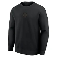 Men's Fanatics Black Boston Bruins Authentic Pro Road Tri-Blend Sweatshirt