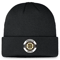 Men's Fanatics Black Boston Bruins Authentic Pro Training Camp Cuffed Knit Hat