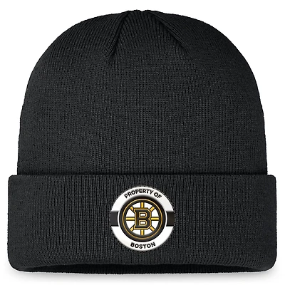 Men's Fanatics Black Boston Bruins Authentic Pro Training Camp Cuffed Knit Hat