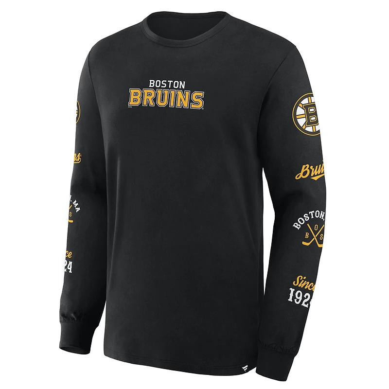Men's Fanatics Black Boston Bruins Boxed Legacy Long Sleeve T-Shirt