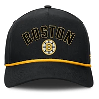 Men's Fanatics Black Boston Bruins Decades Collection A-Frame Rope Adjustable Hat