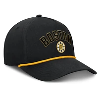 Casquette ajustable en corde A-Frame de la collection Decades des Bruins de Boston pour hommes Fanatics Black