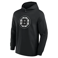 T-shirt à capuche manches longues noir Boston Bruins Elements Blaze Tri-Blend Fanatics pour hommes