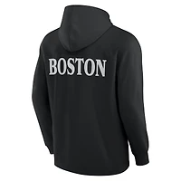 T-shirt à capuche manches longues noir Boston Bruins Elements Blaze Tri-Blend Fanatics pour hommes