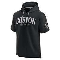 Men's Fanatics  Black Boston Bruins Elements Ready Short Sleeve Pullover Hoodie