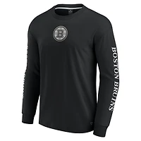 Men's Fanatics Black Boston Bruins Elements Strive Long Sleeve T-Shirt