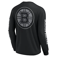 Men's Fanatics Black Boston Bruins Elements Strive Long Sleeve T-Shirt