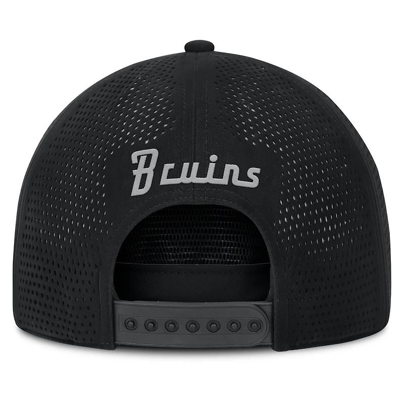 Men's Fanatics Black Boston Bruins Front Office Performance A-Frame Adjustable Hat