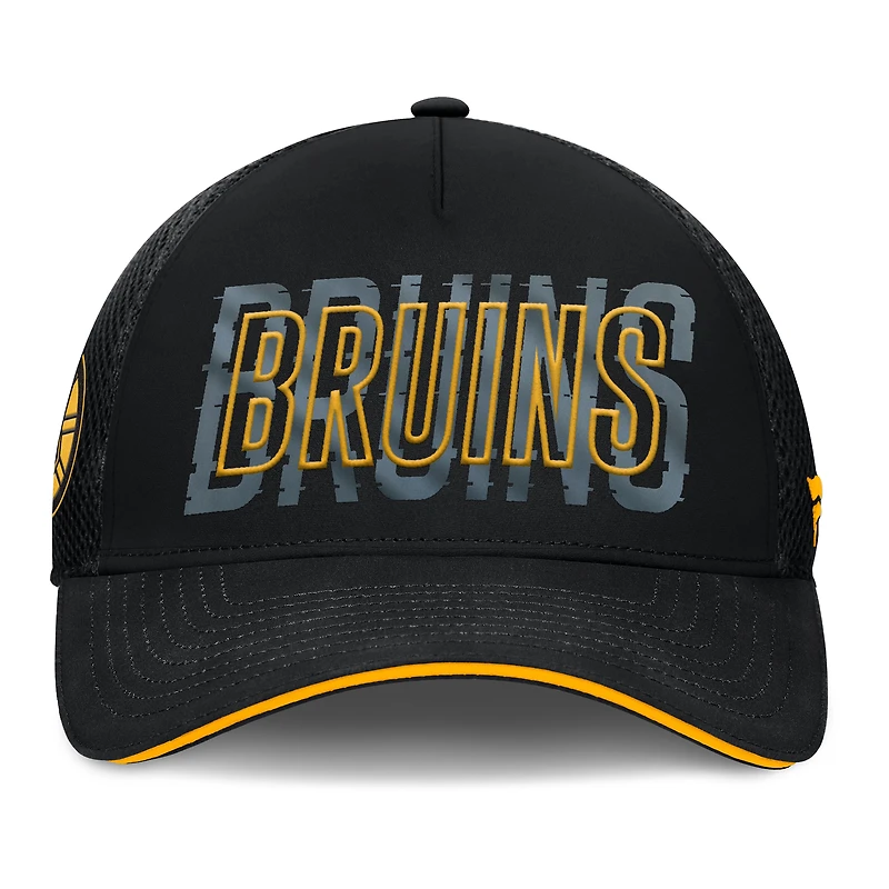 Casquette Fundamental Flex noire pour hommes de Fanatics Boston Bruins
