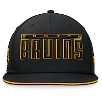 Men's Fanatics Black Boston Bruins Fundamental Gino Stack Snapback Hat
