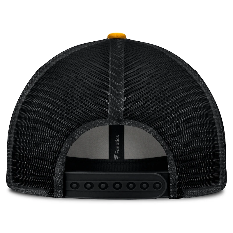 Casquette ajustable à usage unique Fundamental Trucker noire des Bruins de Boston Fanatics pour hommes