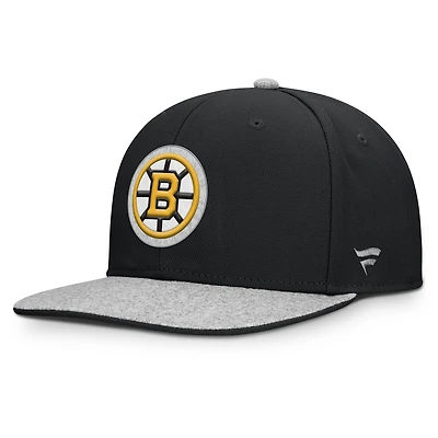Men's Fanatics Black Boston Bruins Fundamentals Loden Snapback Hat