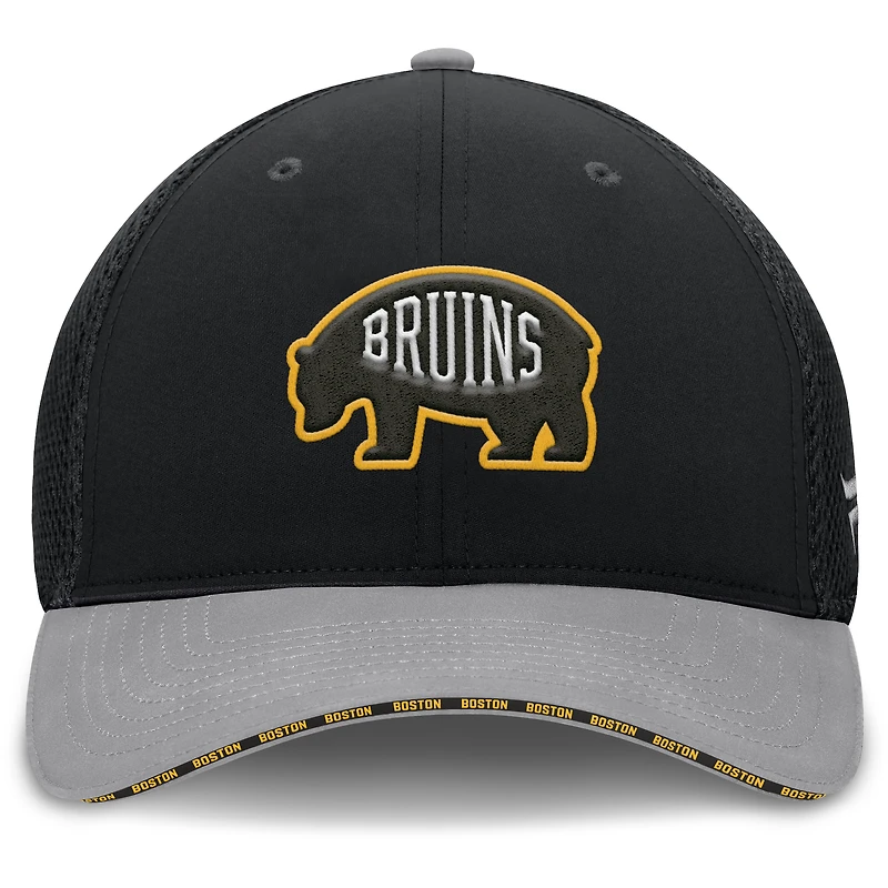 Men's Fanatics Black Boston Bruins Fundamentals Span Flex Hat