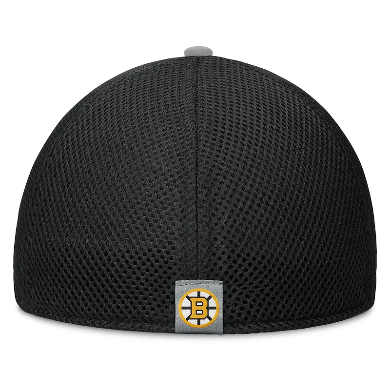 Casquette Fanatics noire pour homme Boston Bruins Fundamentals Span Flex