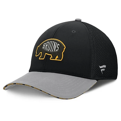 Casquette Fanatics noire pour homme Boston Bruins Fundamentals Span Flex