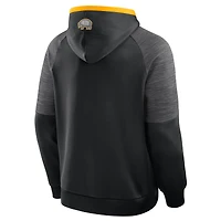 Sweat à capuche raglan noir Fanatics pour homme, modèle Boston Bruins, gardien de but/défenseur