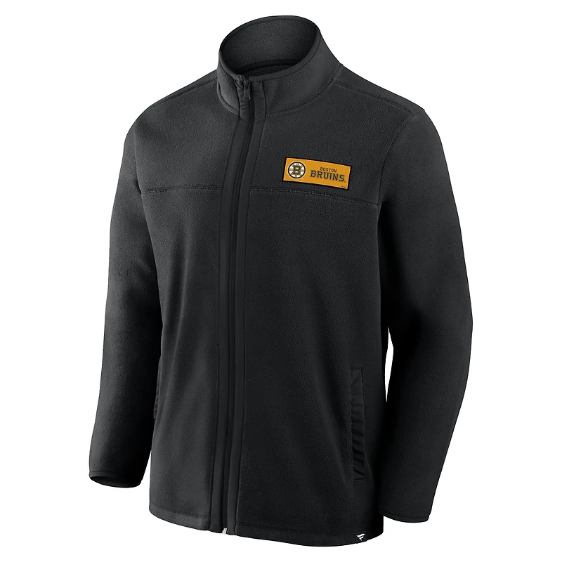 Men's Fanatics Black Boston Bruins Home Ice Fleece Full-Zip Jacket